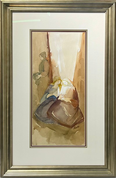 Aguarela sobre papel 56x26 cm, Dimensão com moldura 87x57 cm